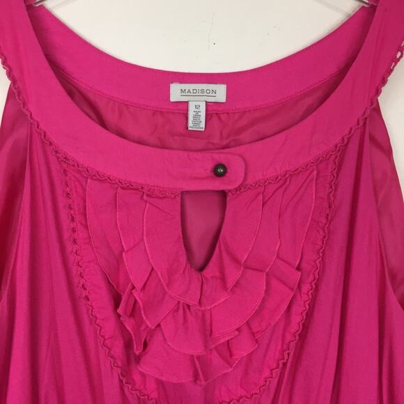 Madison | Pink Tiered Ruffle Dress | Sz 12 - Picture 4 of 5